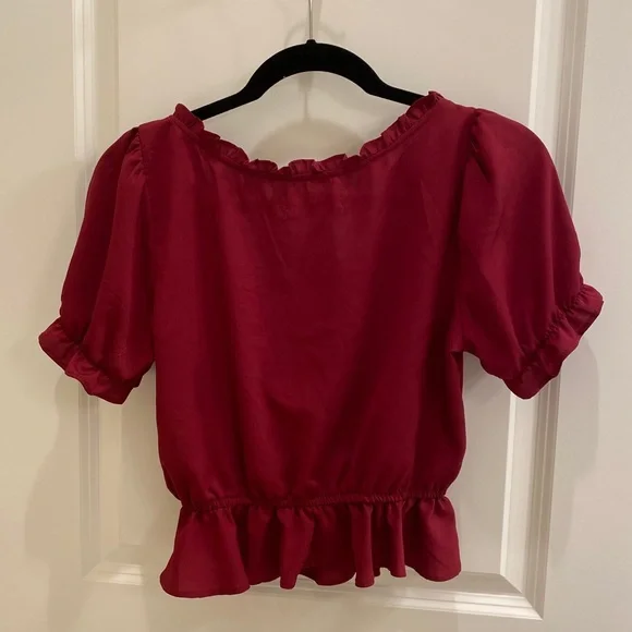 Urban Outfitters Riley Ruffle Tie-Front Blouse - Picture 3 of 5